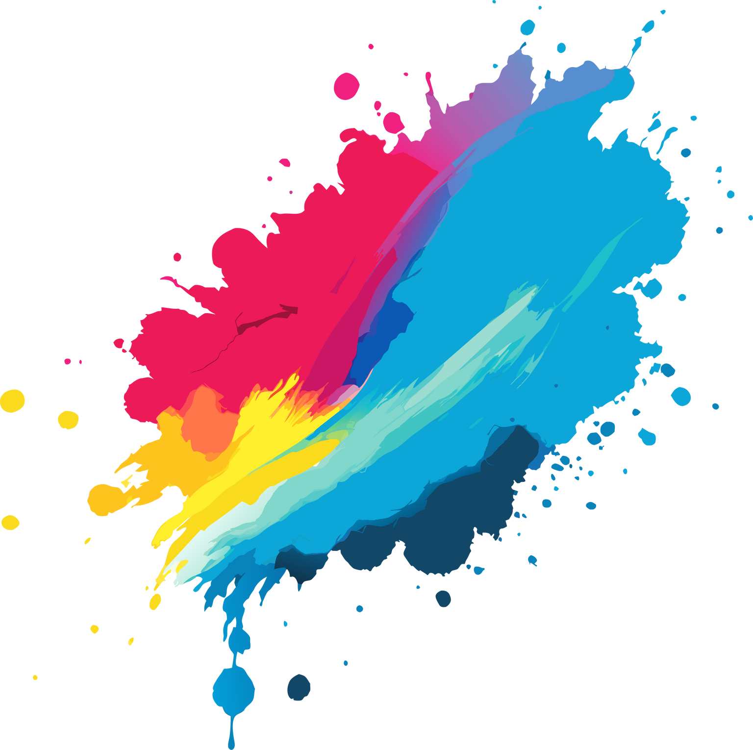 Colorful watercolor splash splatter stain